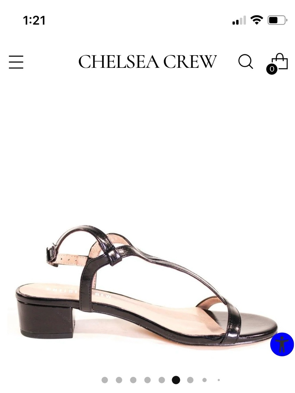 Chelsea Crew Bali T-Strap Block Heel Sandals Black Size 9 NWT - Picture 2 of 8